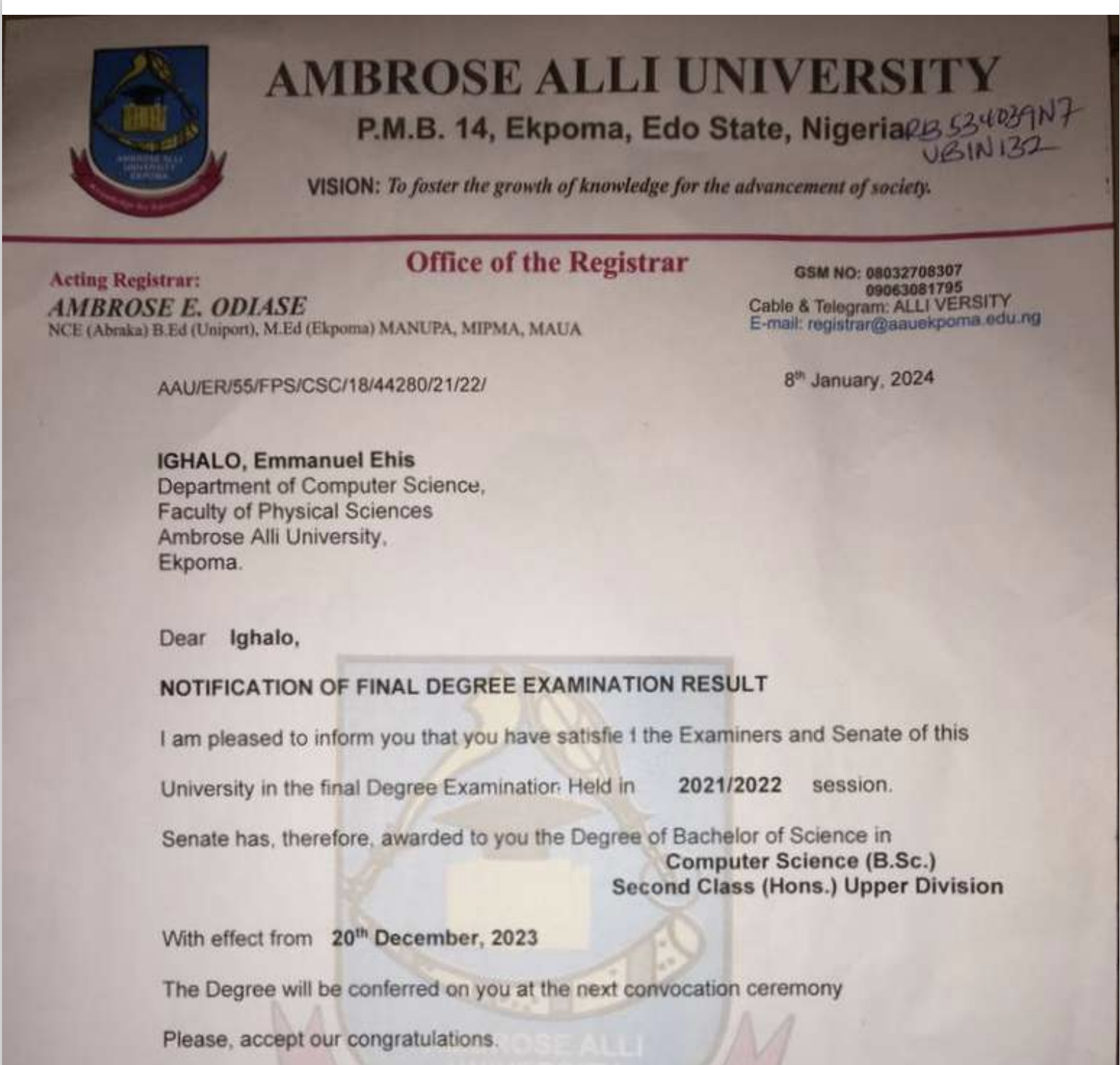 B.Sc. Computer Science (Hons.) Upper Division